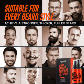 RootStim lifestyle image of man styling beard after use showing confidence and grooming benefit