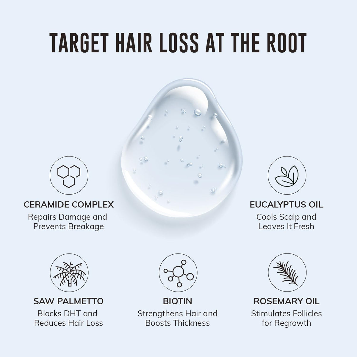 RootStim shampoo lather texture close-up showing gentle sulfate-free foam