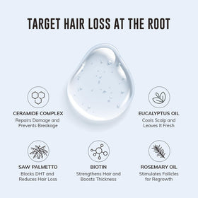 RootStim shampoo lather texture close-up showing gentle sulfate-free foam