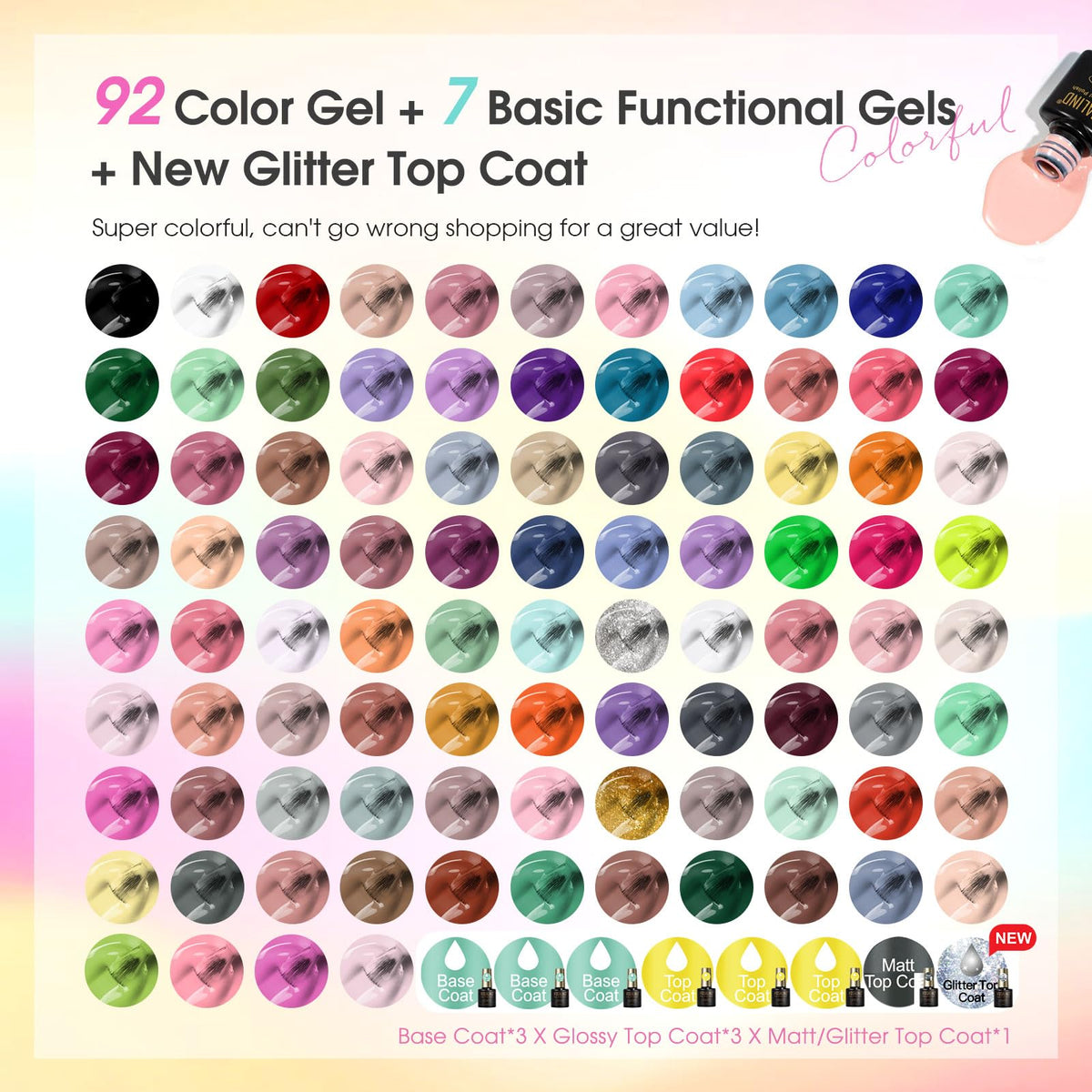 ROSALIND color palette spread displaying 92 shades for variety
