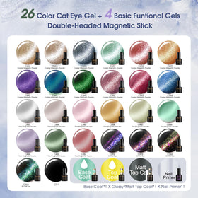 ROSALIND color spread of 26 vibrant cat-eye gels showing shade range and inspiration