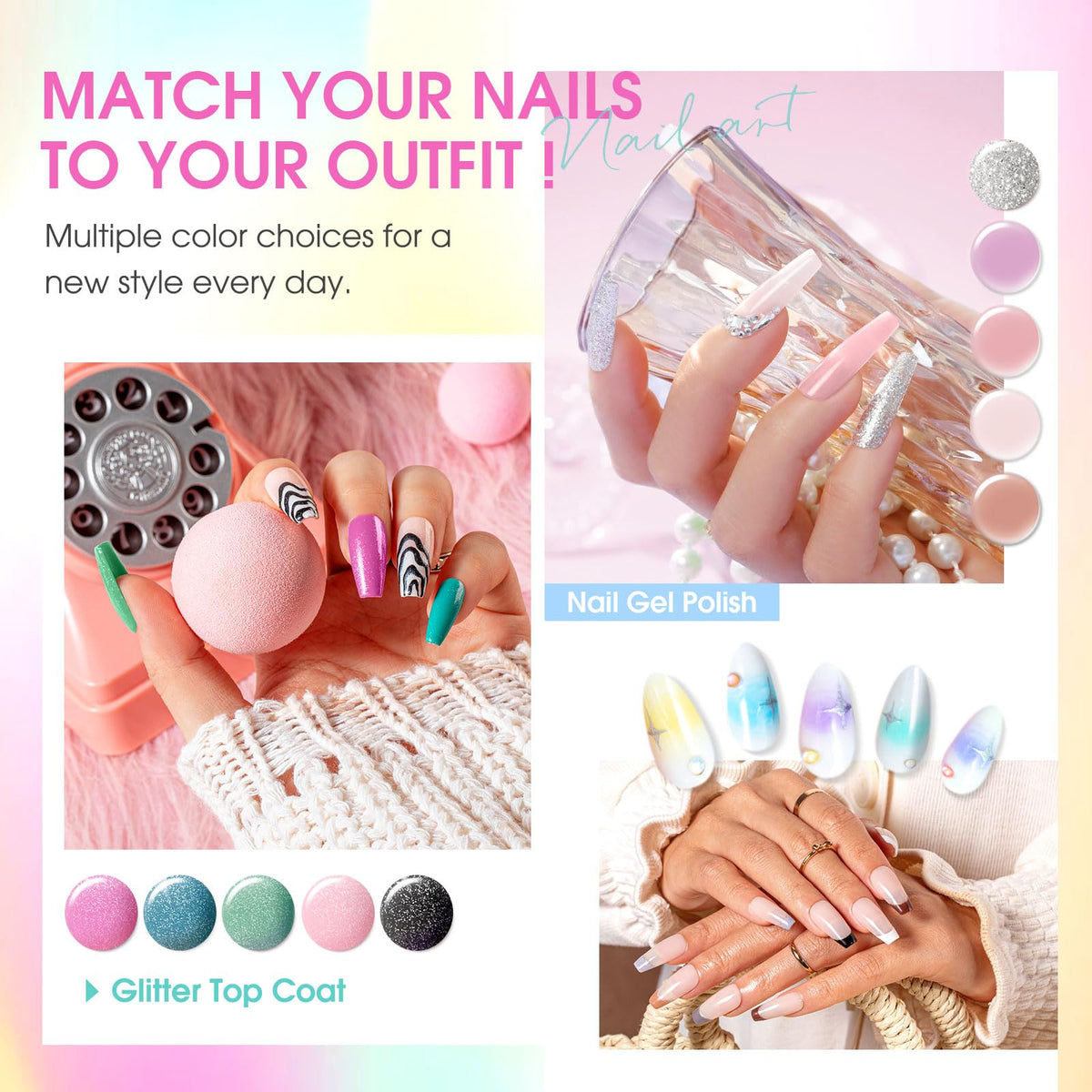 ROSALIND glitter topcoat detail adding sparkle to manicures
