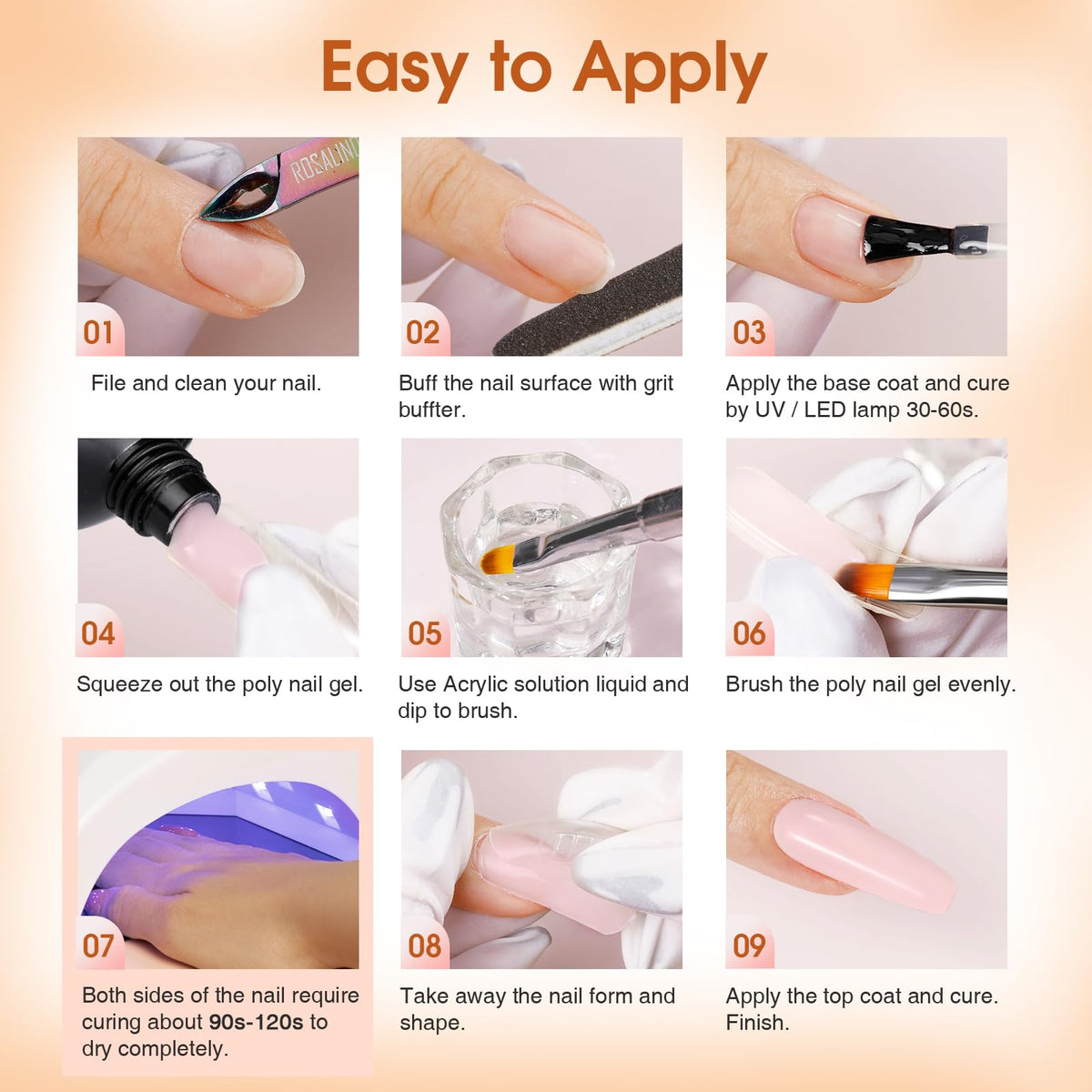 ROSALIND finished nails on hand showing salon-style durable results