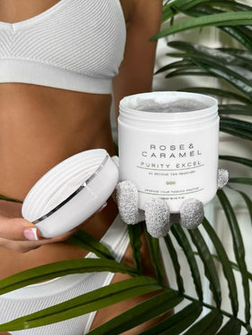 Rose & Caramel mango and pomegranate visual reflecting fresh scent benefit
