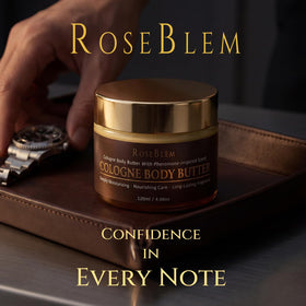 Roseblem being applied on forearm demonstrating quick absorption and non-greasy feel