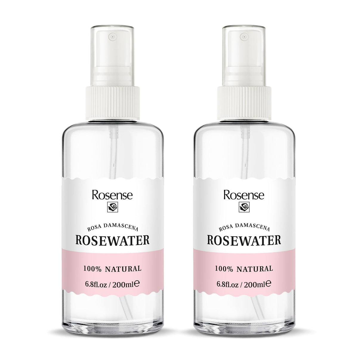 Rosense front packaging glass bottle showing label and clean presentation for purity