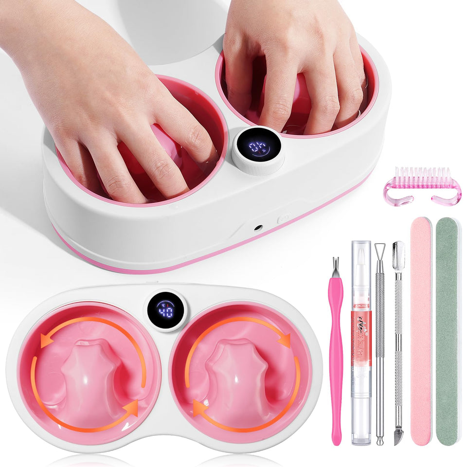 Rosiour front view of dual nail soaker showing compact design and faster removal