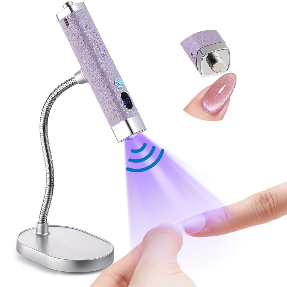Rosiour purple pen front view showing compact design and portability