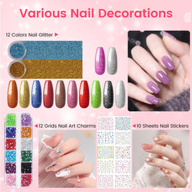 Rosiour UV lamp next to finished nails, cures polish quickly and evenly