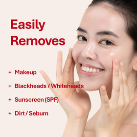 Rothea oil emulsifying into a milky rinse for easier removal benefit