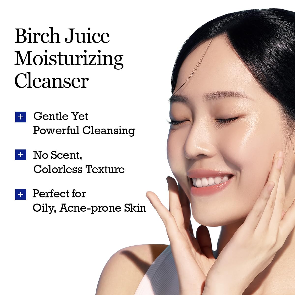 ROUND LAB creamy foam on hand showing gentle effective cleansing