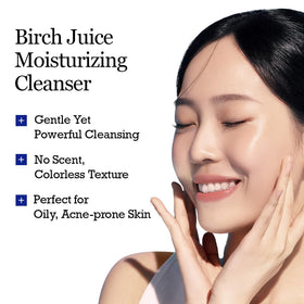 ROUND LAB creamy foam on hand showing gentle effective cleansing