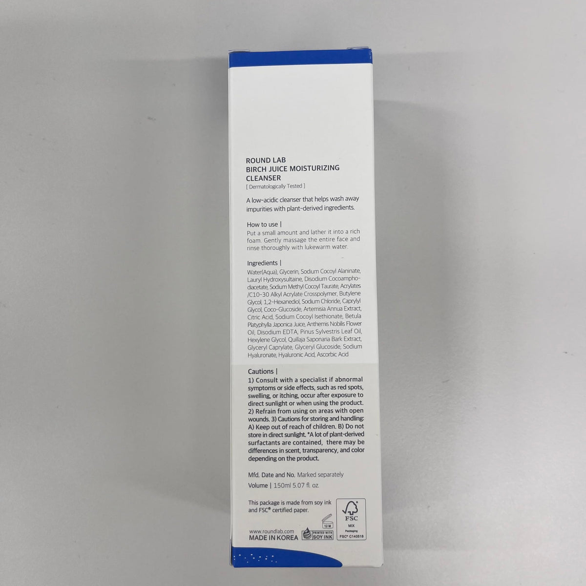 ROUND LAB cleanser on bathroom shelf in lifestyle setting for daily routine