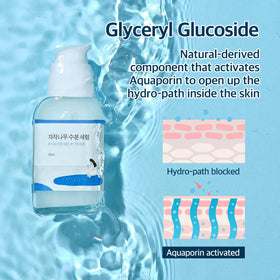 ROUND LAB close-up of serum drop texture demonstrating lightweight hydration