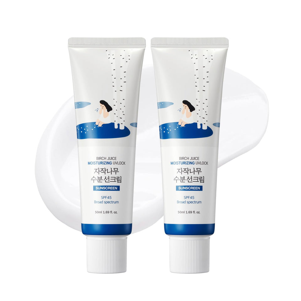 ROUND LAB front packaging showing SPF45 protection and 2-pack convenience