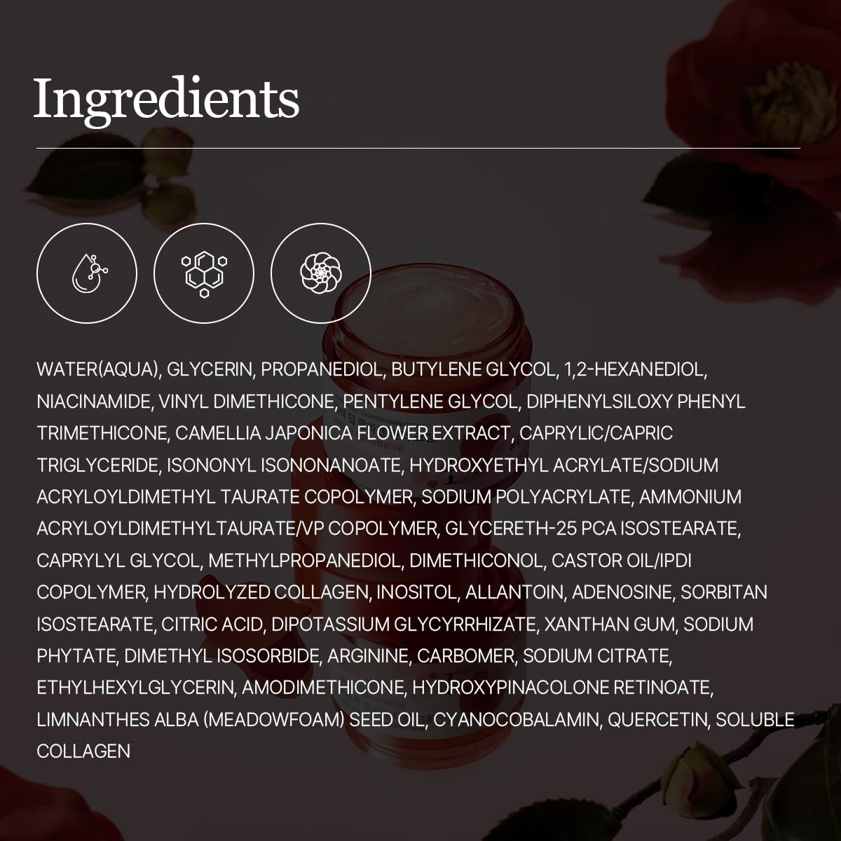 ROUND LAB visual of collagen complex used in Camellia cream illustrating elasticity support