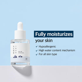 ROUND LAB ampule texture drop highlighting watery viscous formula hydration