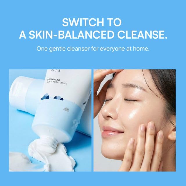 ROUND LAB Dokdo Cleanser ingredient label close-up highlighting ceramide NP to support barrier health