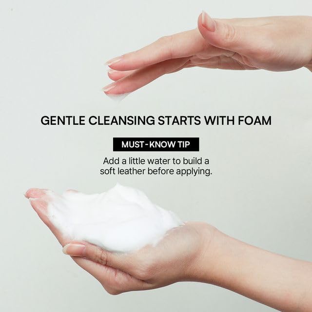 ROUND LAB Dokdo Cleanser size comparison in hand showing 10.14 oz volume for lasting use