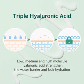 ROUND LAB cream spread on hand demonstrating non-greasy hydration and fast absorption
