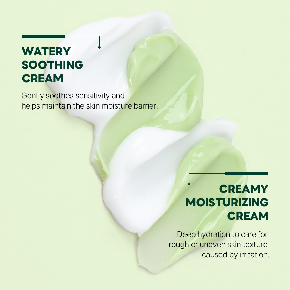 ROUND LAB cream being smoothed on cheek to reduce irritation and soothe skin