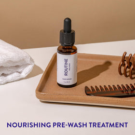 Routine Wellness application on scalp demonstrating targeted nourishment benefit