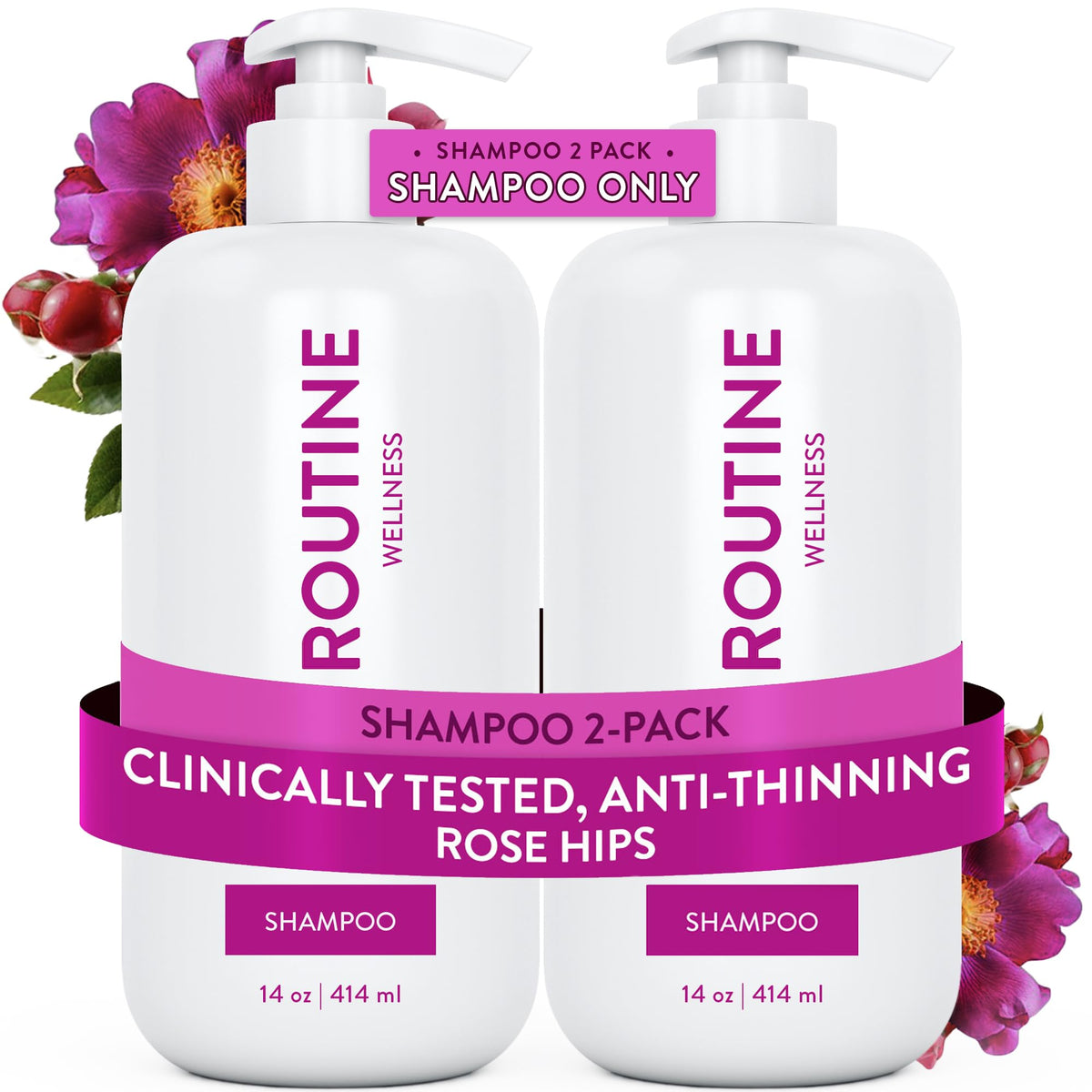 Routine Wellness front packaging showing 14 oz bottle and product benefits