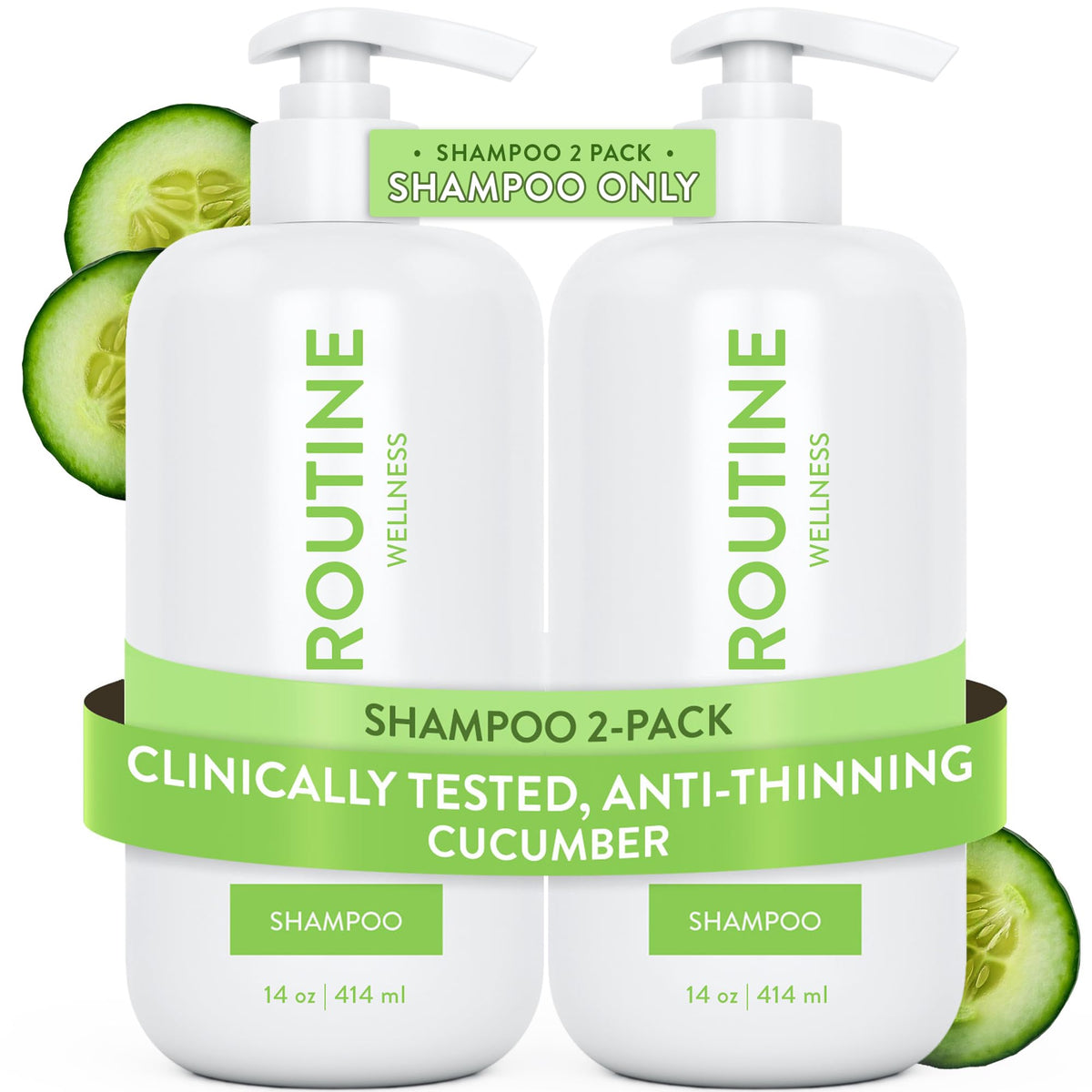 Routine Wellness front packaging showing 2-pack and cucumber scent benefits