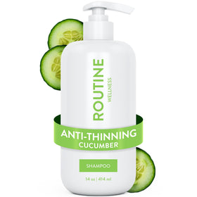 Routine Wellness front packaging showing 14 oz cucumber bottle and brand