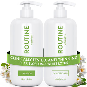Routine Wellness front packaging showing scent and volumizing benefits