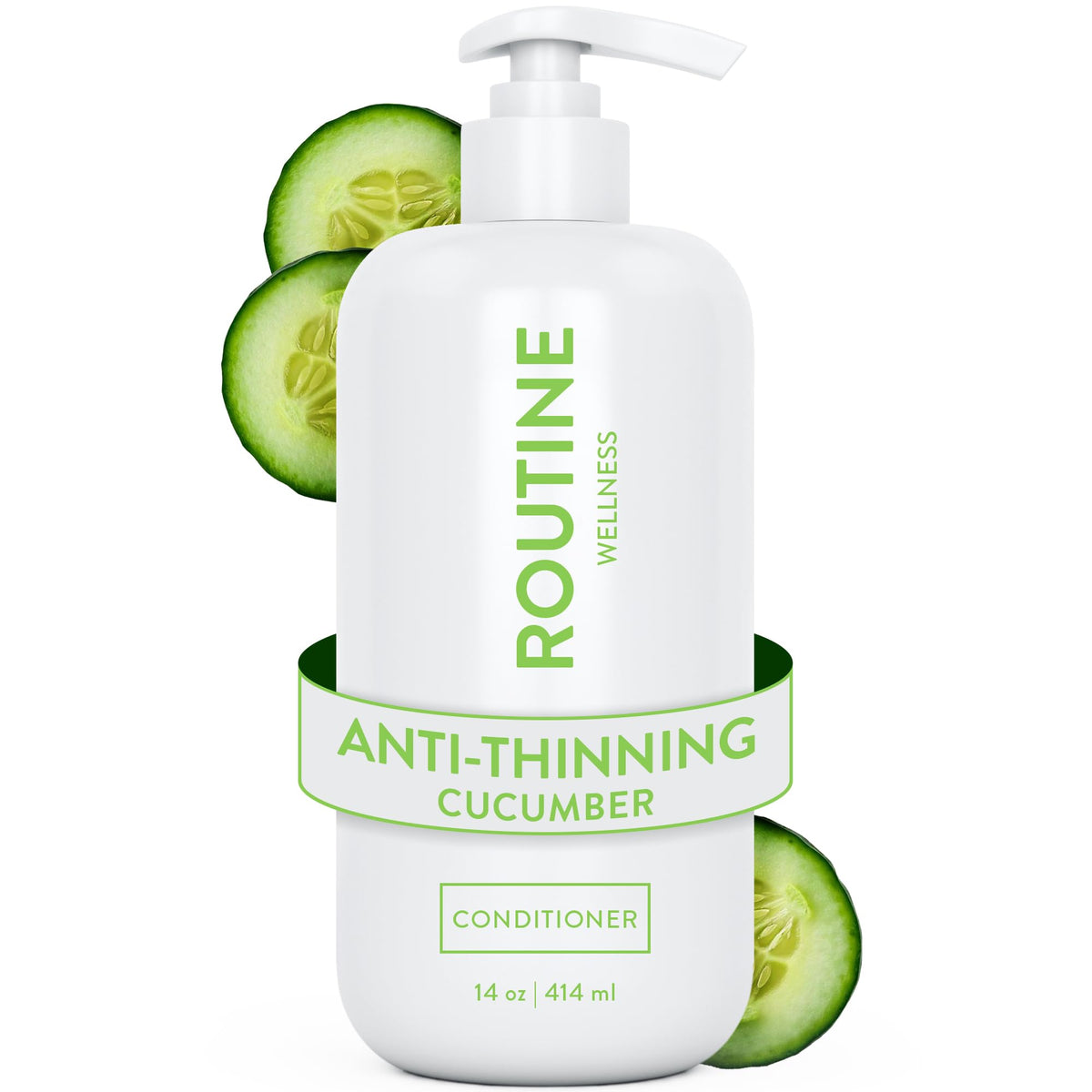 Routine Wellness front packaging showing 14oz bottle and label benefits