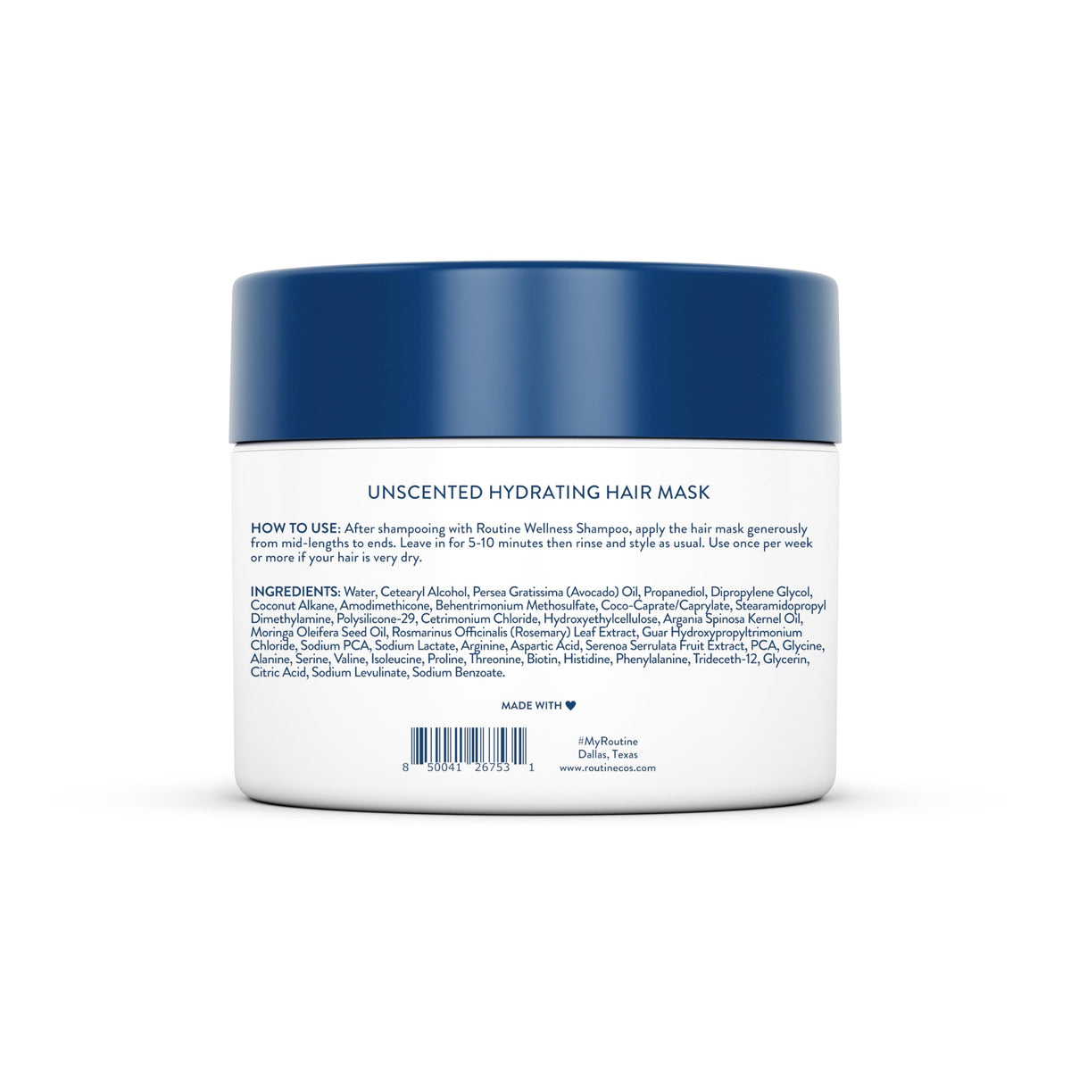 Routine Wellness label close-up highlighting ingredients, vegan and color-safe