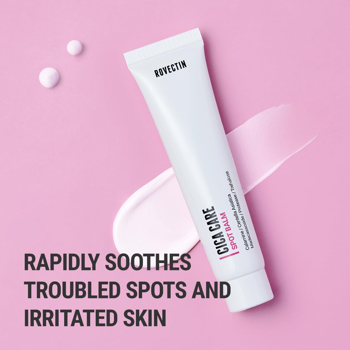 ROVECTIN hand applying balm to fingertip for easy spreadability