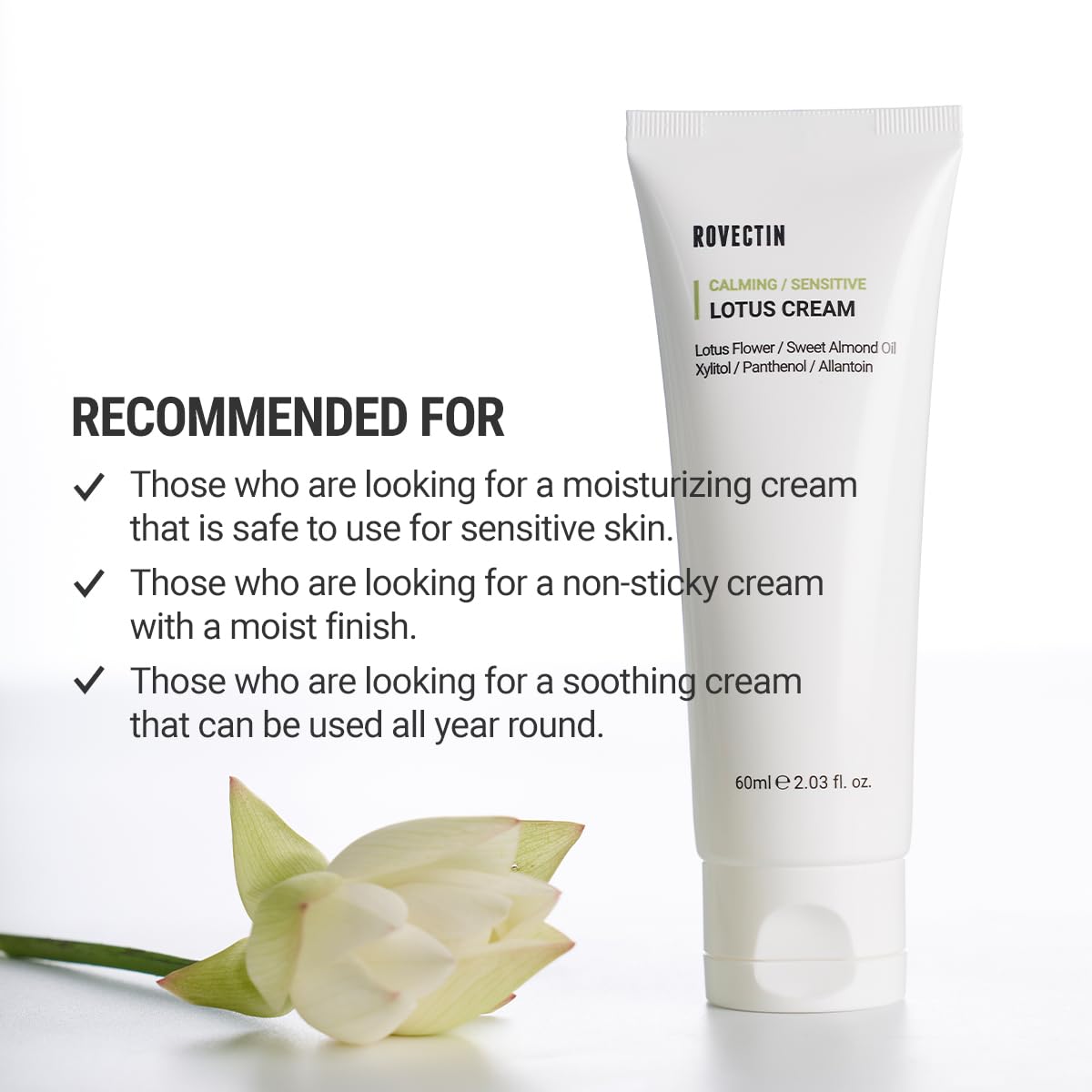 ROVECTIN product label showing simple ingredient list and purity