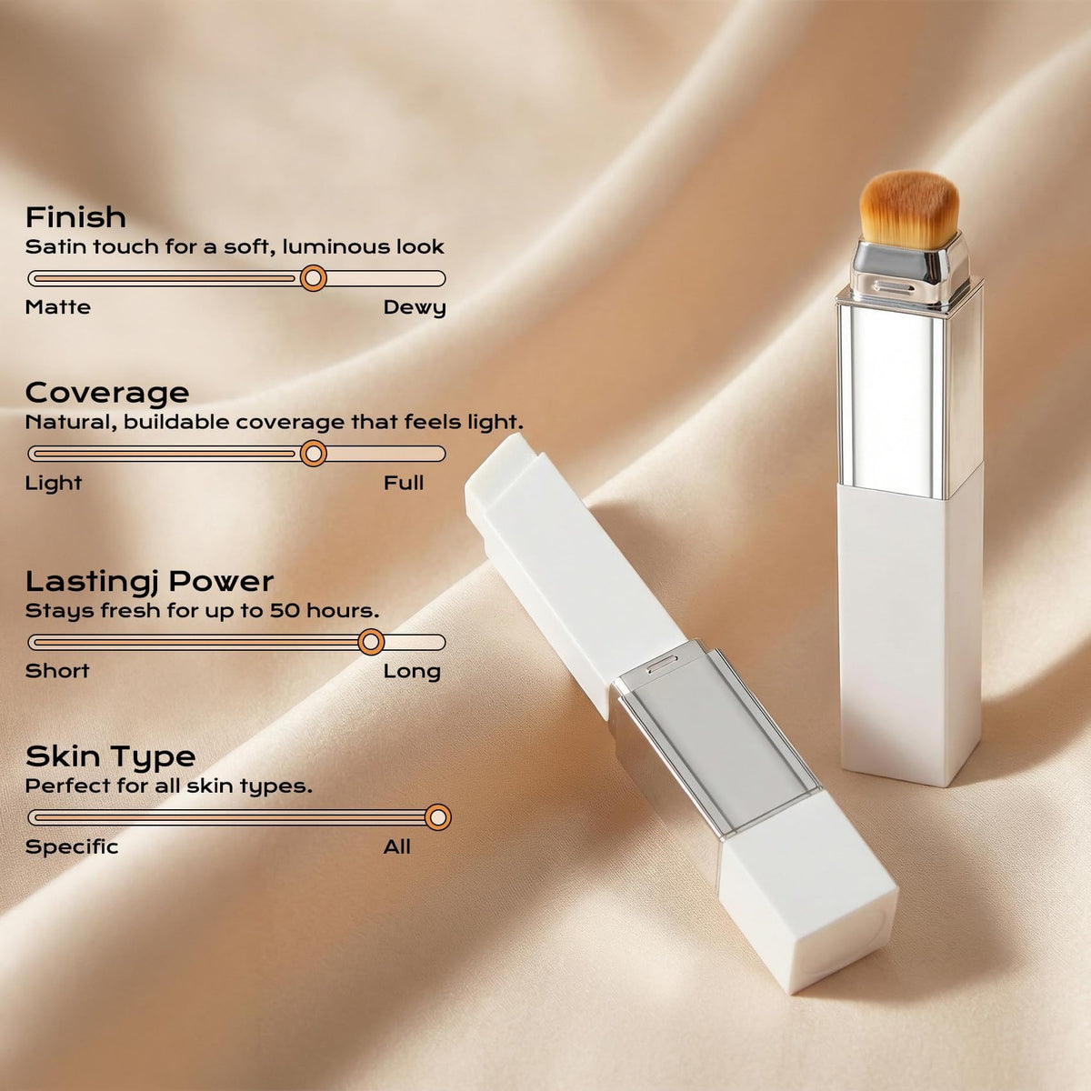 ROVLET next to a lipstick showing size comparison for travel-friendly benefit