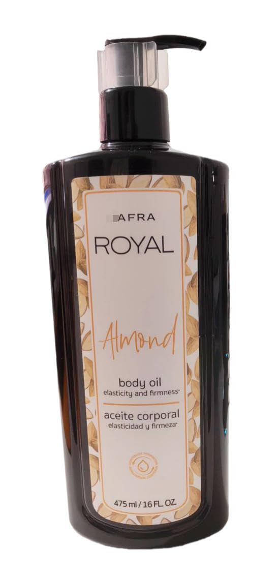 Royal Almond front bottle showing 16 fl oz and fast-absorbing benefit