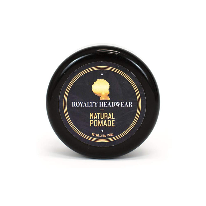 Royalty Headwear front jar showing branding and jar design, highlights strong hold