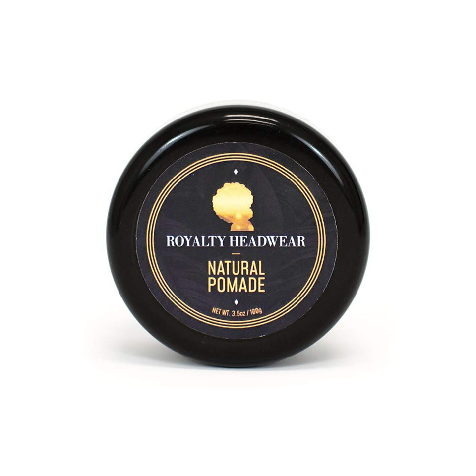 Royalty Headwear front jar showing branding and jar design, highlights strong hold