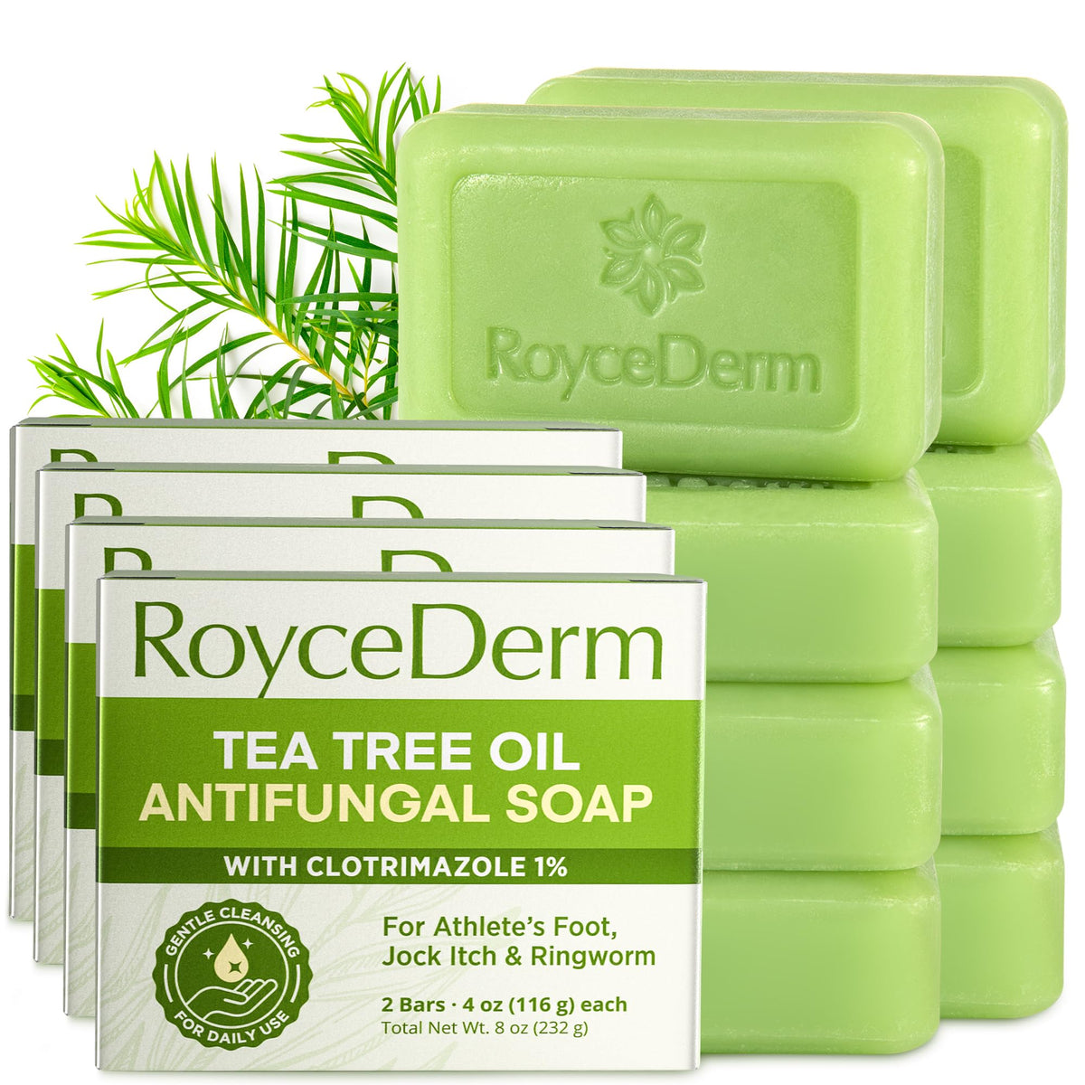 Roycederm front packaging showing medicated antifungal bar benefits