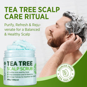 Roycederm bottle on counter conveying clean, balanced scalp results