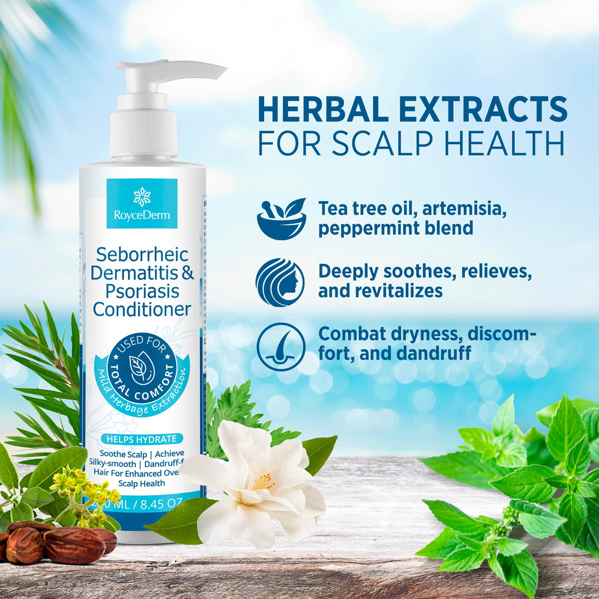 Roycederm cap and label close-up highlighting ingredient clarity