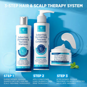 Roycederm cream tube open showing rich texture for targeted scalp relief