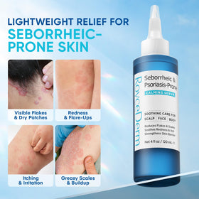 Roycederm dropper dispensing clear serum texture highlighting lightweight absorption