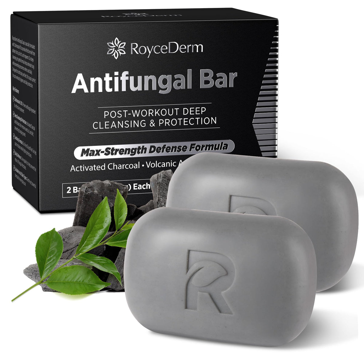 Roycederm front packaging showing medicated antifungal soap benefits