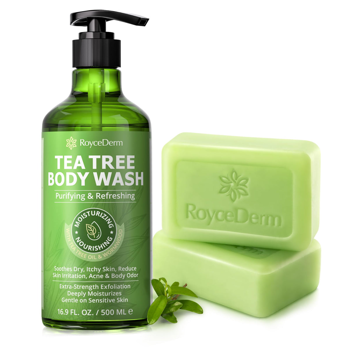 Roycederm front packaging showing the duo set and clear branding for easy selection