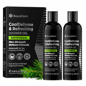 Roycederm front packaging showing cooling body wash benefits