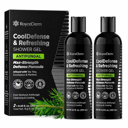 Roycederm front packaging showing cooling body wash benefits