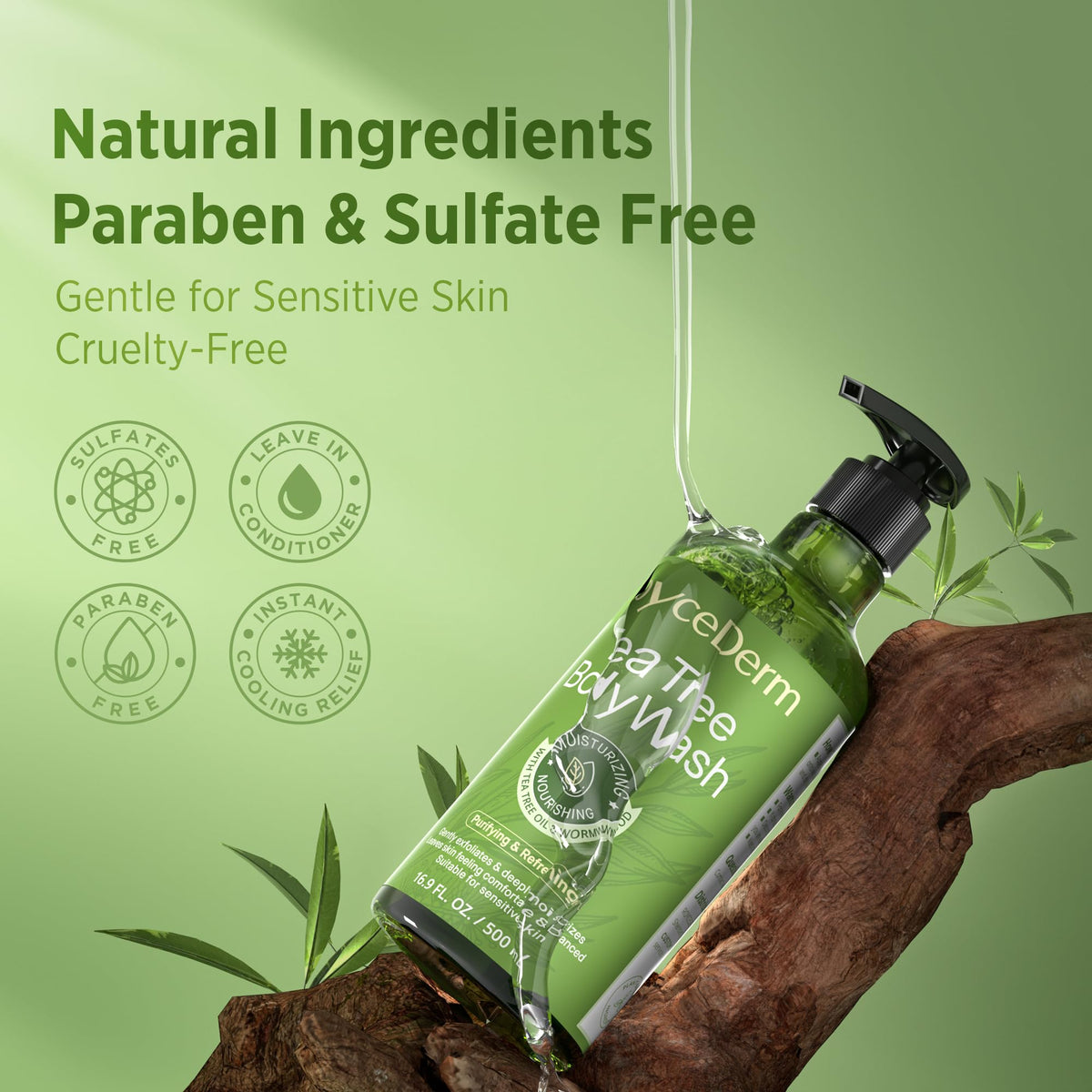 roycederm bottle in shower scene illustrating post-workout refresh benefit