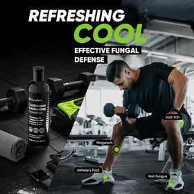 Roycederm in-shower use demonstrating post-workout freshness