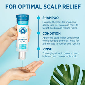 Roycederm applied to scalp in shower, illustrating targeted relief and ease